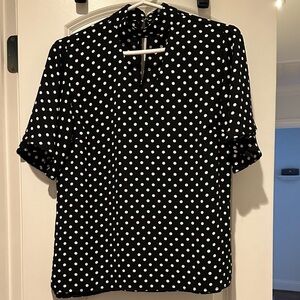 Polka Dot Blouse - Black and White